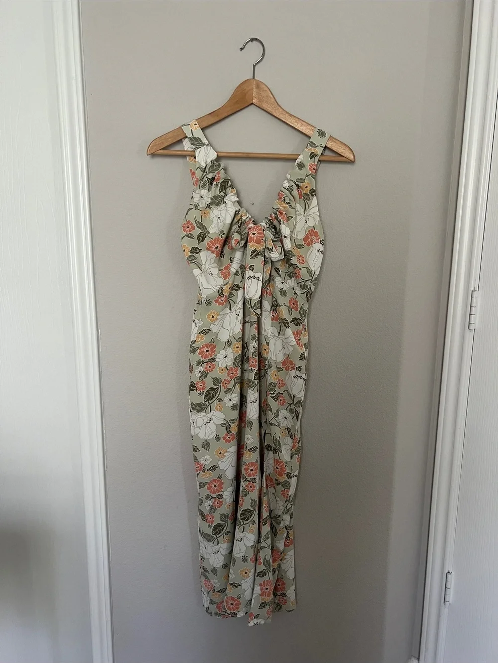 Floral Tie-Front Maxi Dress w/ Slit